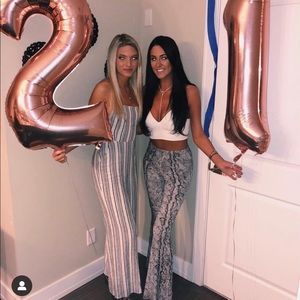 Snakeskin flare pants